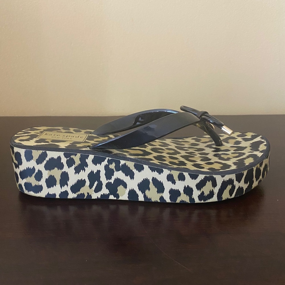 Kate Spade Women’s Leopard Rhett Wedge Flip Flops - Picture 6 of 8